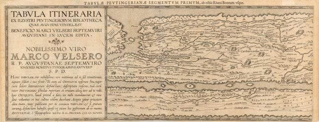 Tabula Itineraria ex Illustri Peutingerorum BibliothecaNobilissimo Viro Marco Velsero