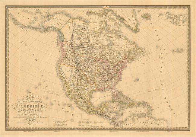 Carte Physique et Politique de l'Amerique Septentrionale