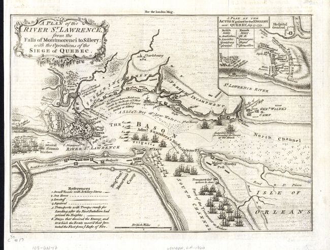 A Plan of the River St. Lawrence from the Falls of Montmorenci to Sillery; with the Operations of the Siege of Quebec