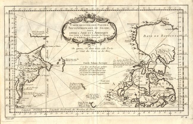 Carte Reduite des Parties Septentrionales du Globe, Situees Entre l'Asie et l'Amerique