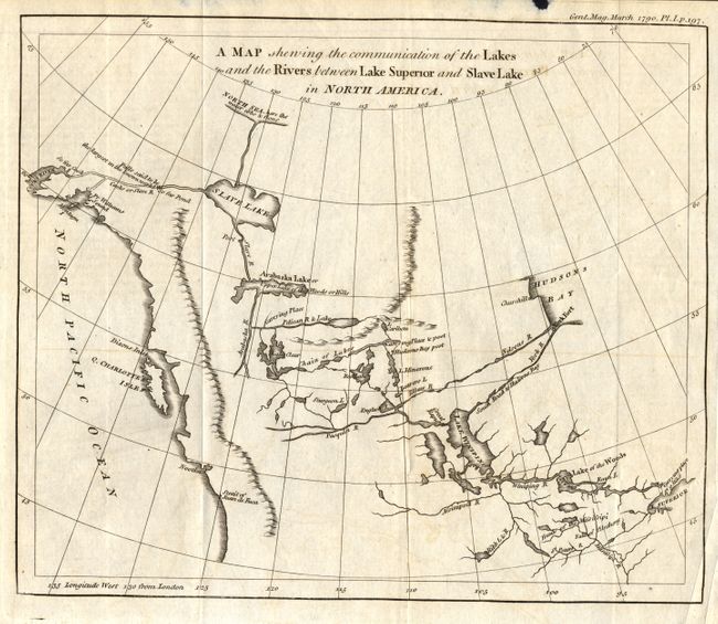 A Map shewing the communication of the Lakes and the Rivers between Lake Superior and Slave Lake in North America