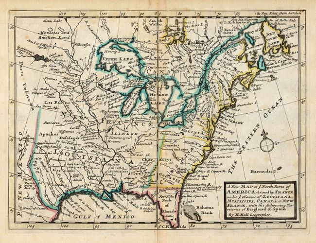 A New Map of ye North Parts of America claimed by France under ye Names of Louisiana, Mississipi, Canada & New France, with the Adjoyning Territories of England & Spain