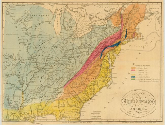 Map of the United States of America Designed to Illustrate the Geological Memoir of Wm. Mclure Esqr.