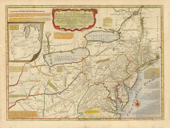 A general Map of the Middle British Colonies in America: Viz. Virginia, Maryland, Delaware, Pensilvania, New Jersey, New York