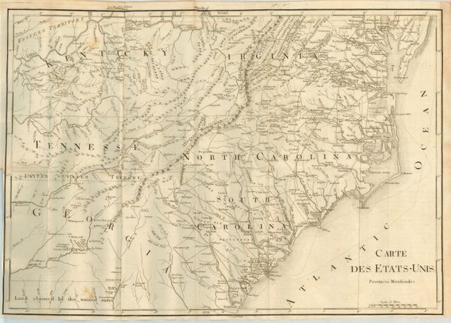 Carte des Etats-Unis Provinces Meridionales