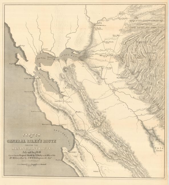 Sketch of General Riley's Route Through the Mining Districts July and Aug. 1849