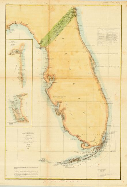 U.S. Coast Survey A. D. Bache Superintendent Sketch F Showing the Progess of the Survey in Section VI With a General Reconnoissance of the Coast of Florida 1848-60
