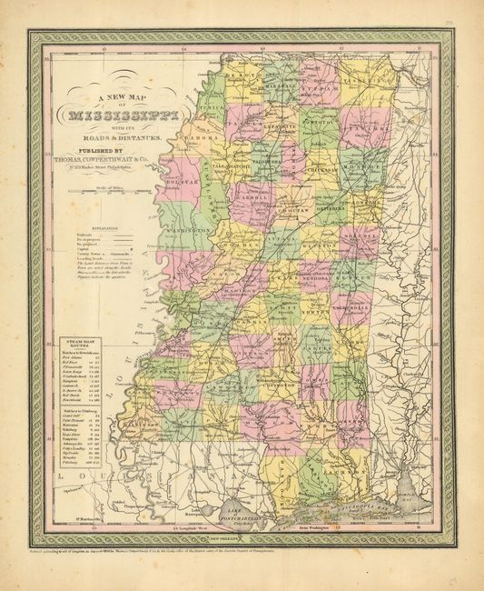 A New Map of the State of Mississippi with its Roads and Distances