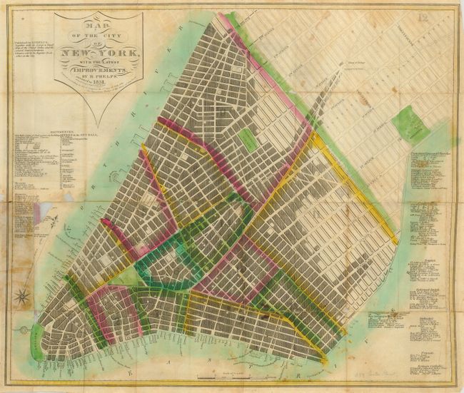 Map of the City of New York, with the Latest Improvements, by H. Phelps, Corrected to 1831