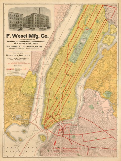 Map of the Business District of New York, Brooklyn, and Jersey City