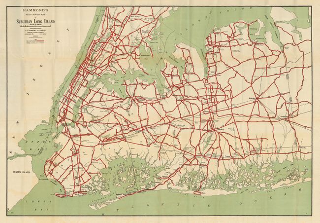 Hammond's Auto Route Map of Suburban Long Island