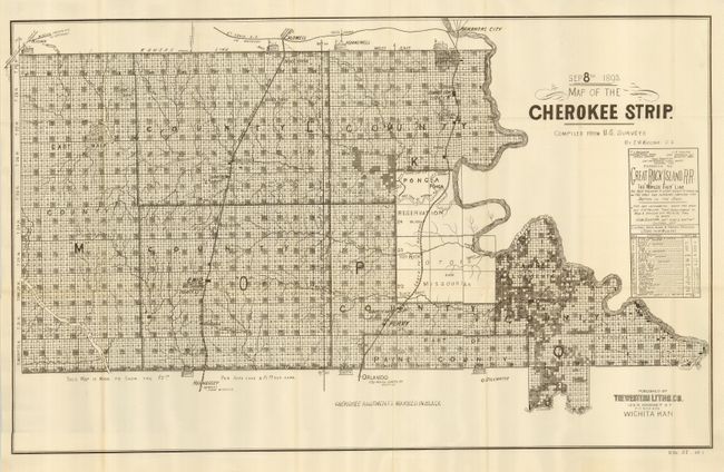 Map of the Cherokee Strip Compiled from the U. S. Surveys by E. W. Wiggins