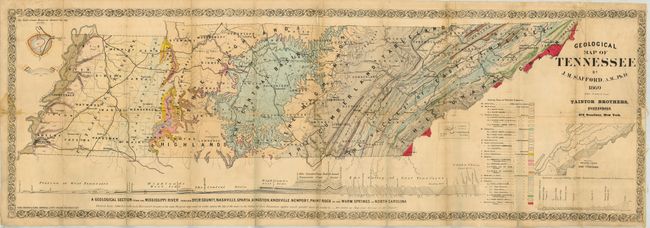 Geological Map of Tennessee by J.M. Safford, A.M., Ph.D.