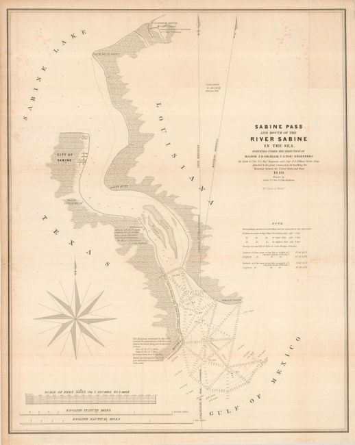 Sabine Pass and Mouth of the River Sabine in the Sea