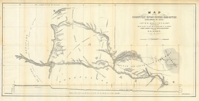 Map of the Country Upon Upper Red River Explored in 1852 by Capt. R. B. Marcy