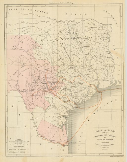 Carte du Texas pour les Missions et Voyages