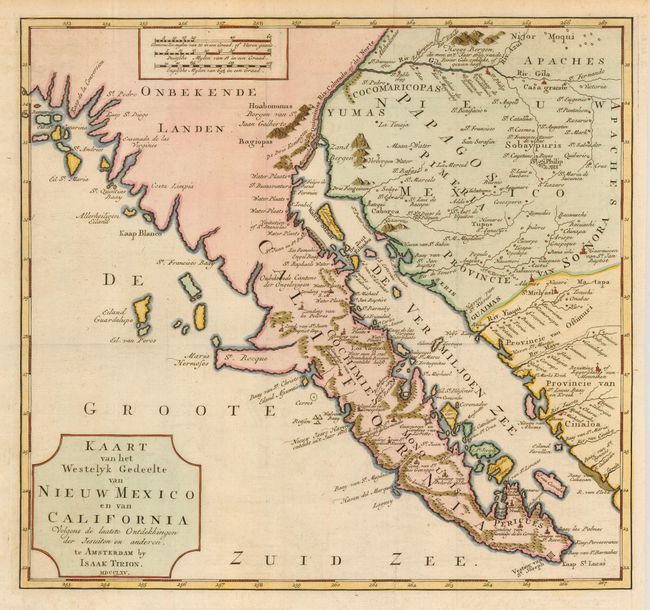 Kaart van het Westelyk Gedeelte van Nieuw Mexico en van California