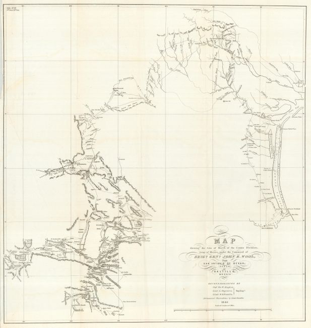 Map Showing the Line of March of the Centre Division, Army of Mexico, under the Command of Brigr. Genl. John E. Wool, from San Antonio de Bexar, Texas, to Saltillo, Mexico, 1846