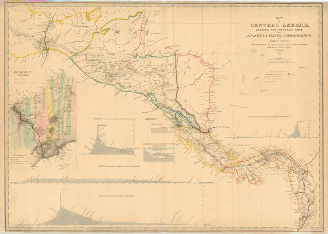 Map of Central America Shewing the Different Lines of Atlantic & Pacific Communication