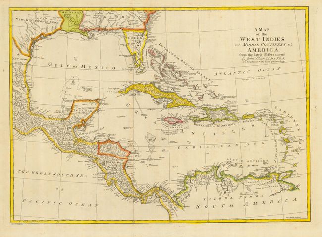 A Map of the West Indies and Middle Continent of America from the latest Observations