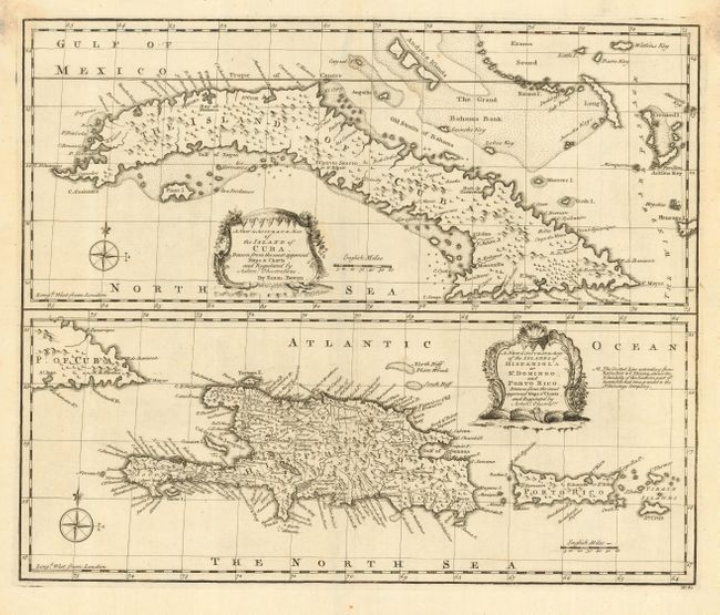 A New & Accurate Map of the Island of Cuba [on sheet with] A New & Accurate Map of the Islands of Hispaniola or St. Domingo, and Porto Rico