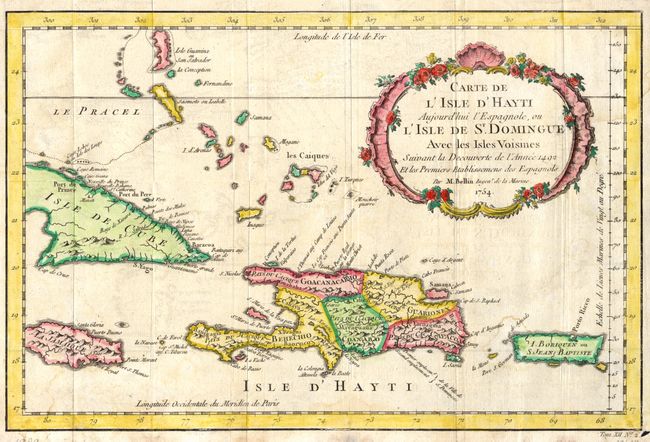 Carte de l'Isle d'Hayti aujourd'hui l'Espagnole, ou l'Isle de St. Domingue Avec les Isles Voisines