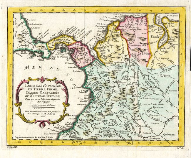 Carte des Provinces de Tierra Firme, Darien, Cartegene et Nouvelle Grenade