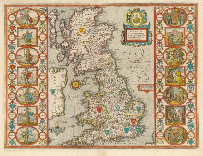 Britain as it was devided in the tyme of the Englishe Saxons especially during their Heptarchy