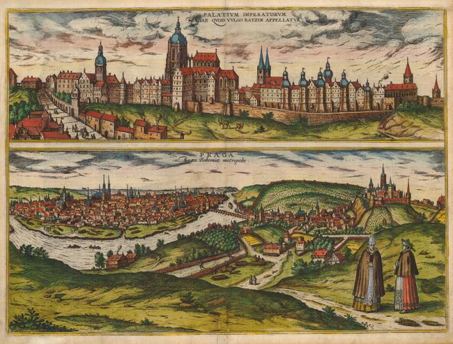 Palatium Imperatorum Pragae quod vulgo Ratzin Appellatur [on sheet with] Praga Regni Bohemiae Metropolis