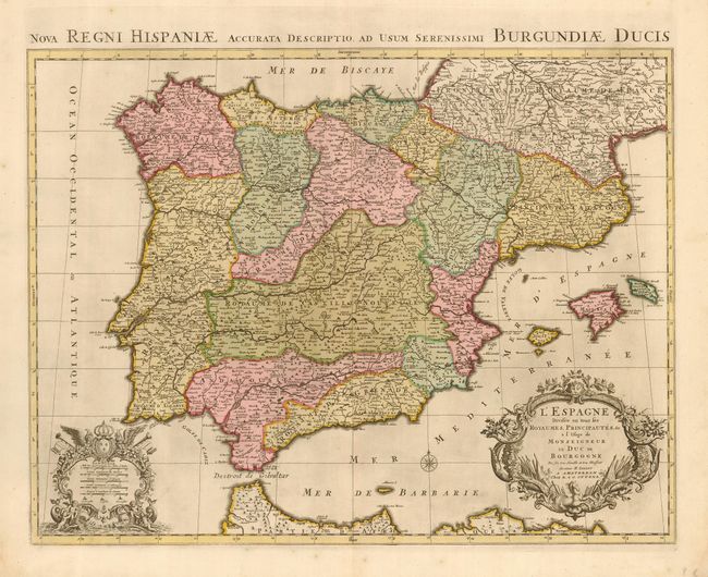 L'Espagne Divisee en tous  ses Royaumes, Principautes, &c�.