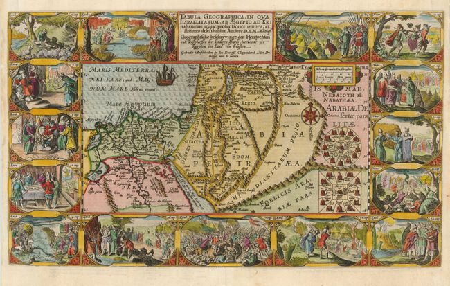 Tabula Geographica, in Qua Iisraelitarum, AB AEgypto ad Kenahanaeam usque profectiones omnes, et stationes deseribuntur Auctore, D.R.M. Mathes