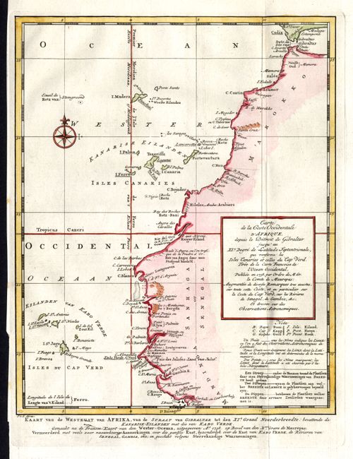 Carte de la Coste Occidentale d'Afrique depuis le Detroit de Gibralter