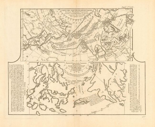 Carte des Nouvelles Decouvertes dressee par Phil. Bauche [on sheet with] Extrait D' Une Carte Japonise de L' Univers