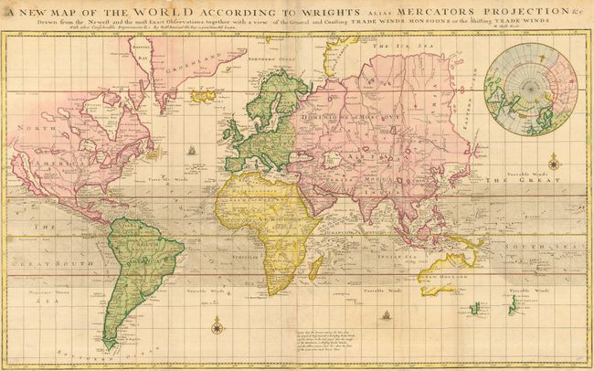 A New Map of the World According to Wrights alias Mercators Projection