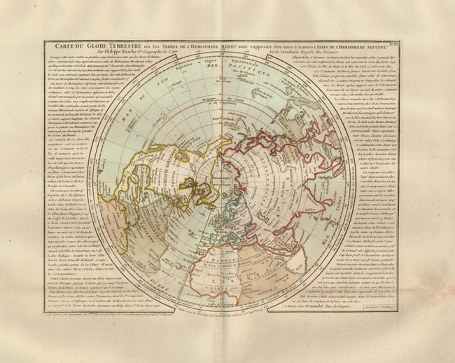 Carte du Globe Terrestre ou les Terres de l'Hemisphere Meridl. Sont Supposees etre Vues a Travers celles de l