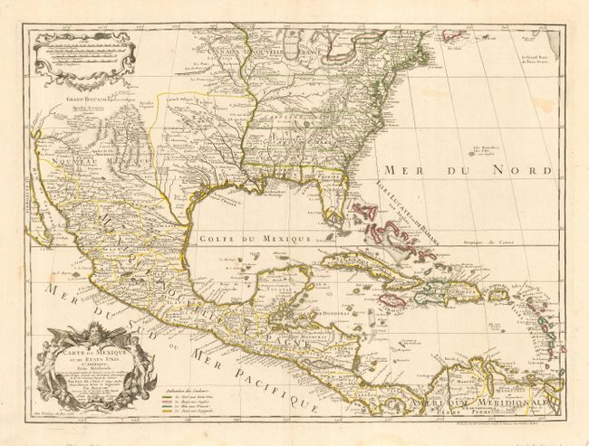 Carte du Mexique et des Etats Unis d'Amerique, Partie Meridionale