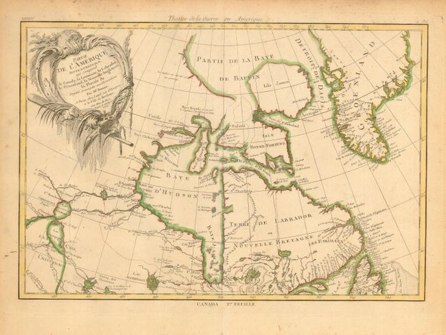 Partie de l'Amerique Septentrionale, qui comprend le Canada, la Louisiane, le Labrador, le Groenland, la Nouvelle Angleterre, la Floride &c.