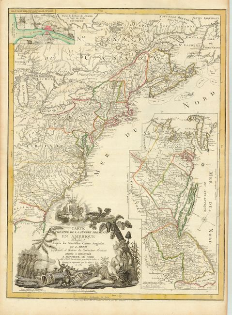 Carte du Theatre de la Guerre Presente en Amerique Dressee d'apres les Nouvelles Cartes Anglaises