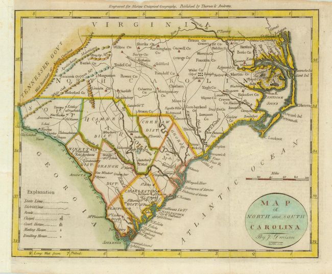 Map of North and South Carolina By J. Denison