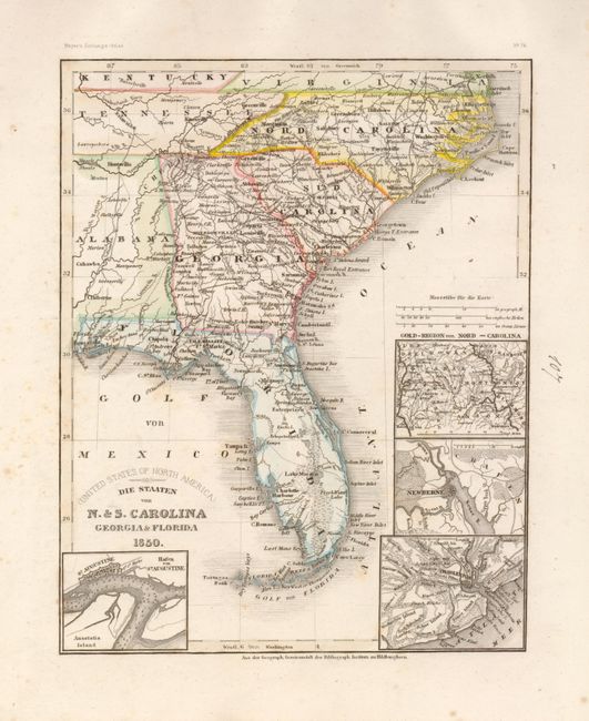 Die Staaten von N. & S. Carolina Georgia & Florida