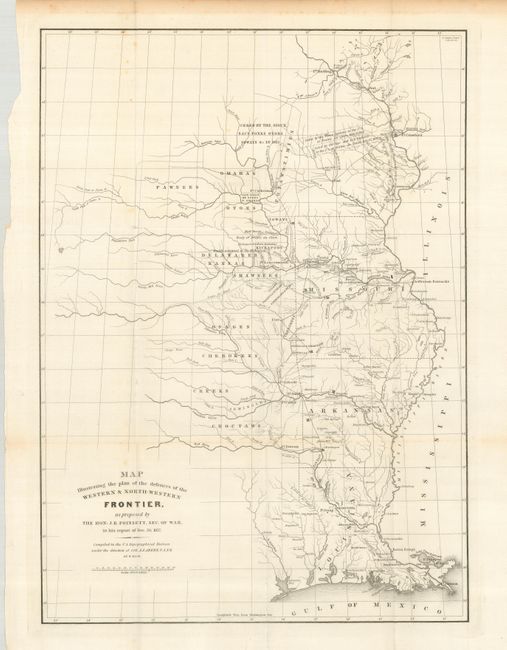 Map Illustrating the plan of the defences of the Western & North-Western Frontier, as proposed by the Hon: J.R. Poinsett, Sec. of War, in his report of Dec. 30, 1837