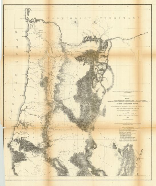 Map No. 2 from the Northern Boundary of California to the Columbia River from the explorations and surveys made under the direction of Hon. Jefferson Davis, Sec. of War