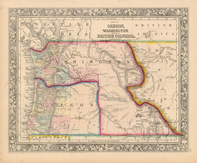 Map of Oregon, Washington and Part of British Columbia