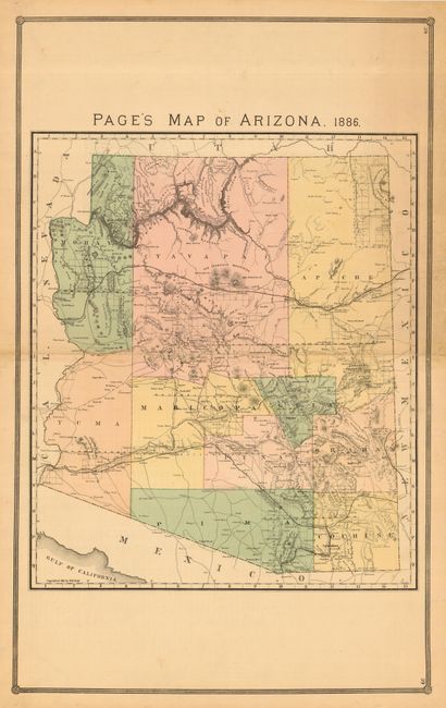 Page's Map of Arizona, 1886