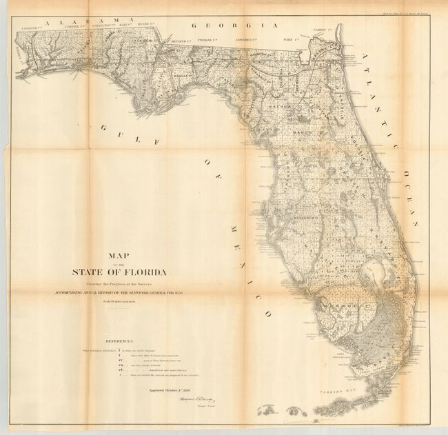 Map of the State of Florida Showing the Progress of the Surveys Accompanying Annual Report of the Surveyor General for 1859