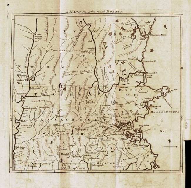 A Map of 100 Miles round Boston