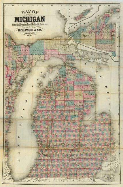 Map of Michigan Compiled from the Latest Authentic Sources