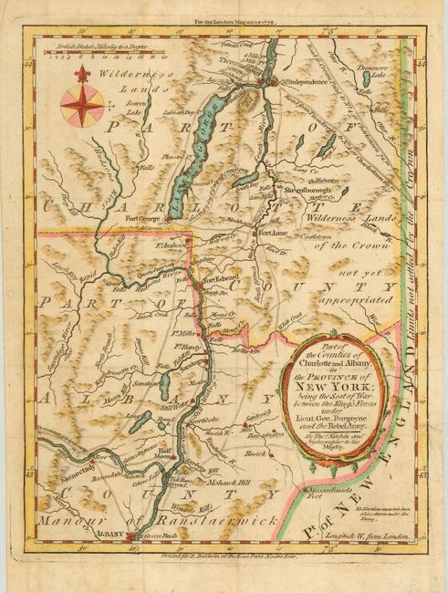 Part of the Counties of Charlotte and Albany, in the Province of New York; being the Seat of War between the King's Forces under Lieut. Gen. Burgoyne and the Rebel Army