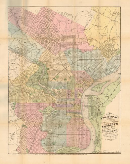 Map of Philadelphia Photographically Reduced from the 25 Large Sectional Drawings Contained in Smedley's Complete Atlas of Philadelphia