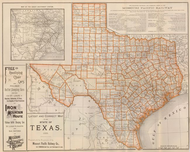 Latest and Correct Map of the State of Texas